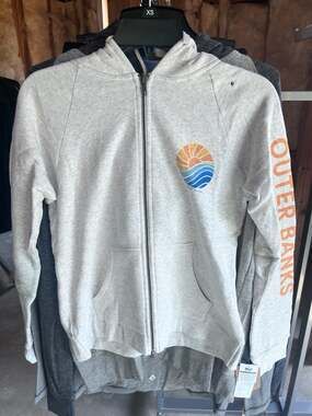 MV Sport Outer Banks Stockton Angel Fleece Full Zip Hoodie Size M